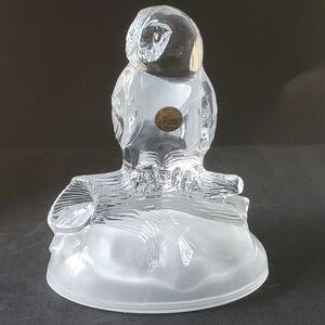 Cristal d'Arques 24% Lead Crystal Owl Figurine Paperweight made in France Vtg